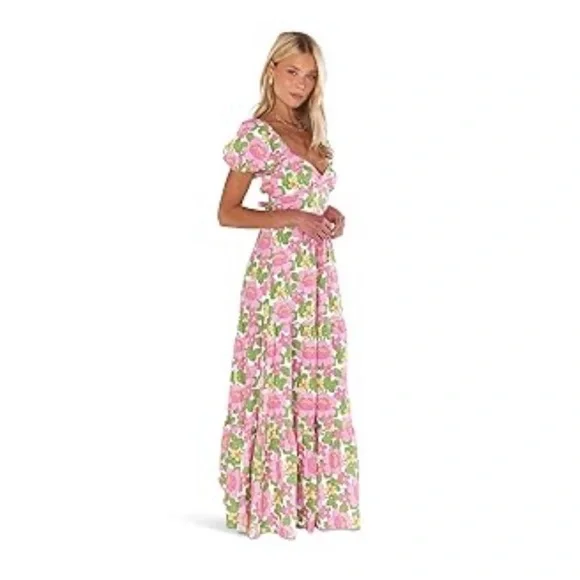 New Show Me Your Mumu Cathy Maxi Dress Fresh Floral Small - Picture 2 of 3